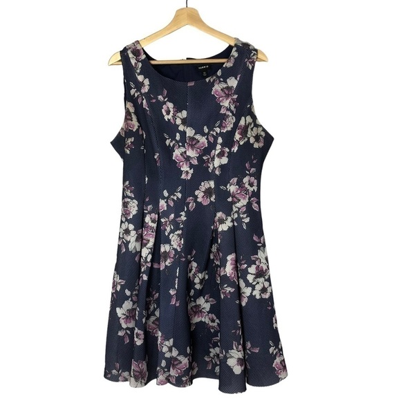 Torrid Blue Floral Mesh Pleated Mini Dress 12 - Picture 2 of 6